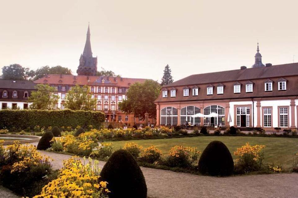 Lustgarten Orangerie und Schloss in Erbach