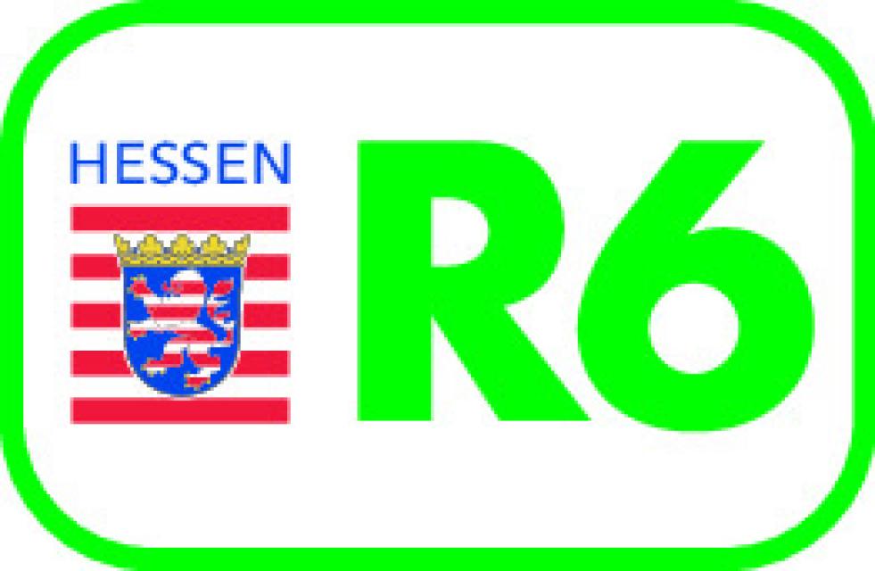 Markierung Hessischer Radfernweg R6