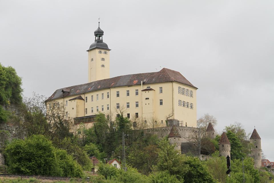 Schloss Horneck liegt hoch über den Ufern des Neckars mit Blick auf die Altstadt von Gundelsheim, sowie auf die Burg Guttenberg (mit bekannter Greifenwarte), die Kulturlandschaft des Neckartals und auf das Himmelreich“, den historischen Terrassenweinberg des Deutschen Ordens.
                 title=
