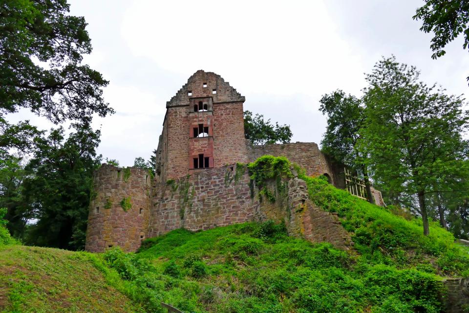 Von der sagenumwobenen Ruine der Minneburg bietet sich ein schöner Ausblick auf Neckargerach und das Neckartal.
                 title=