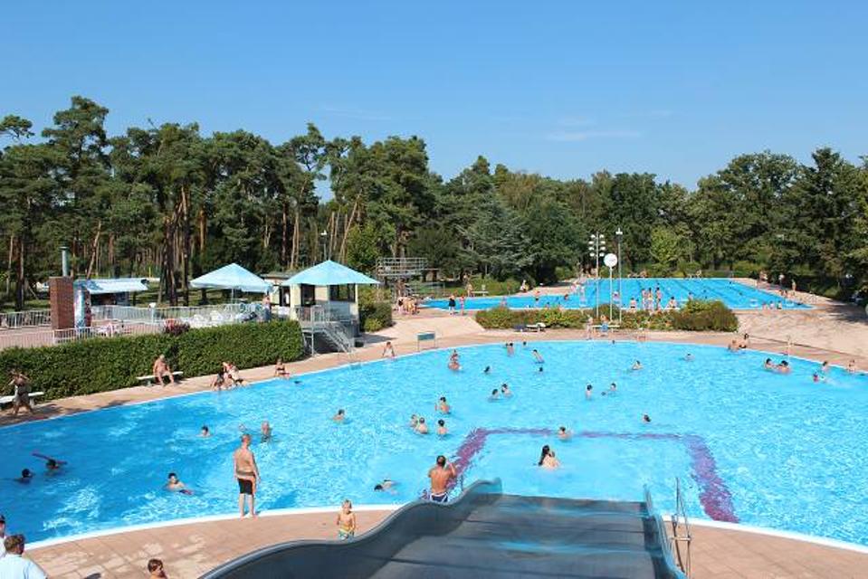 An warmen Tagen bietet das Waldschwimmbad Viernheim für jung und alt eine tolle Mögklichkeit sich abzukühlen. Zwischendurch können Sie auf der großen Liegewiese entspannen.