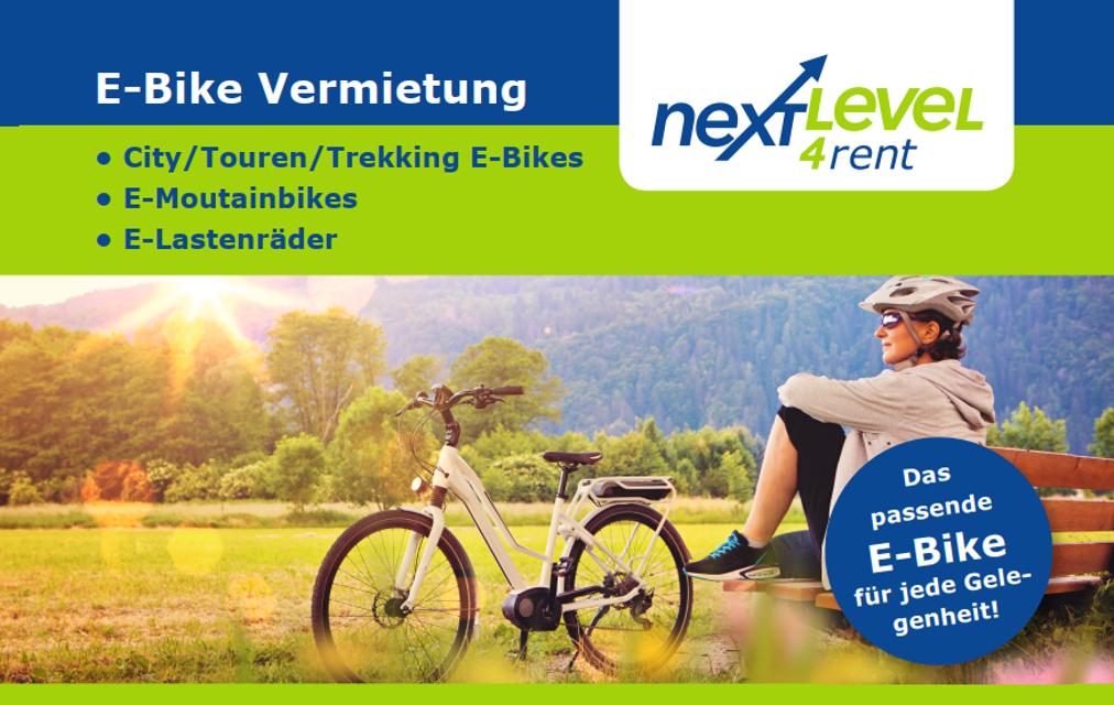 next level 4rent - Ihre E-Bike- und E-Lastenrad-Vermietung an der Bergstraße. Flexibel in der Mietzeit, zu günstigen Konditionen – probieren Sie es einfach mal aus!