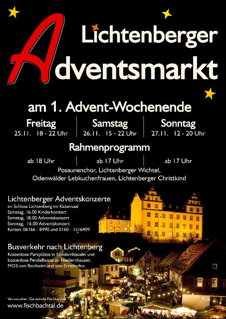 Der Lichtenberger Adventsmarkt findet vom 25. bis 27. November im alten Ortskern, Vorburganlage und Schlosshof statt.