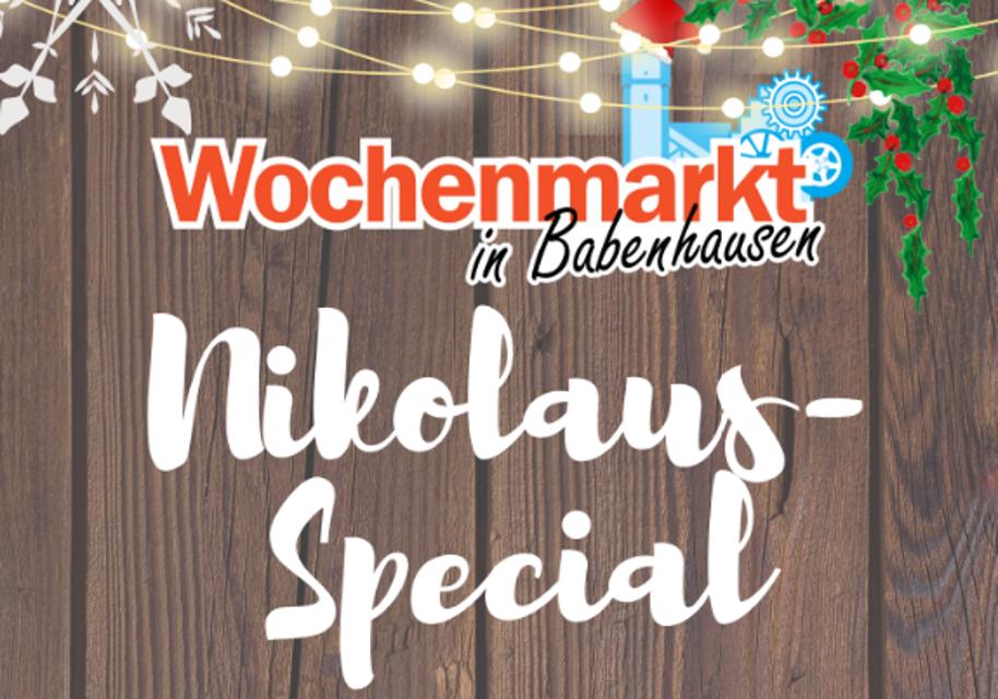 Weihnachtliche Vorfreude, Stimmung und ein erweitertes Sortiment bietet der Wochenmarkt in Babenhausen in der “Nikolaus-Edition” am Donnerstag, 8. Dezember 2022.