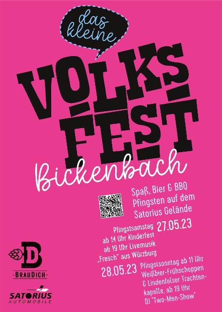 Das kleine Volksfest in Bickenbach findet am 27. und 28. Mai (Pfingsten) auf dem Satorius Gelände statt.