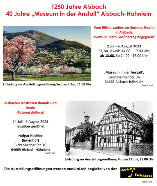 1250 Jahre Alsbach und 40 Jahre “Museum in der Anstalt” Alsbach-Hähnlein