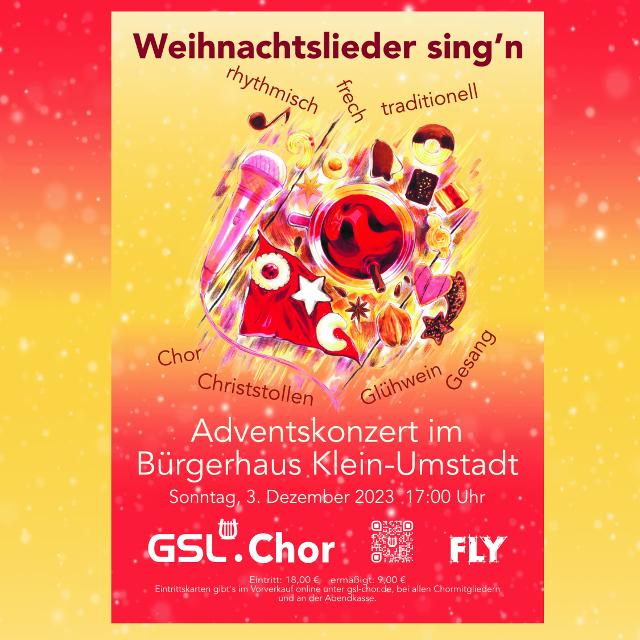 Rhythmisch und frech, aber auch traditionell präsentieren sich der GSL-Chor und sein Jugendchor FLY am Sonntag, 3. Dezember, im Bürgerhaus Klein-Umstadt. Beim GSL-Chor hat der Vorverkauf für das Adventskonzert begonnen.