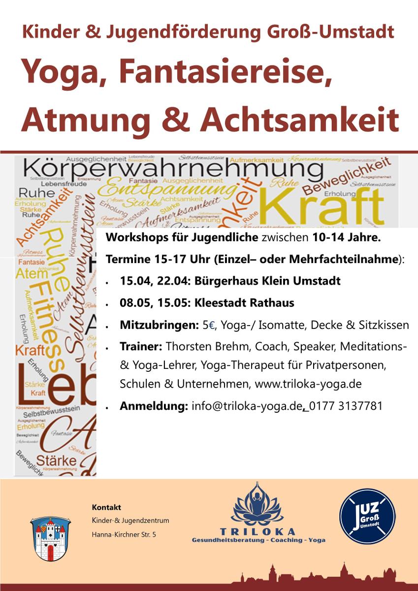 Die Kinder- und Jugendförderung Groß-Umstadt veranstaltet in Zusammenarbeit mit Thorsten Brehm eine Reihe von Workshops für Mädchen und Jungen von 10 bis 14 Jahren.
                 title=