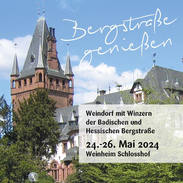 Weindorf mit Winzern der Hessischen und Badischen Bergstraße im Schlosshof Weinheim