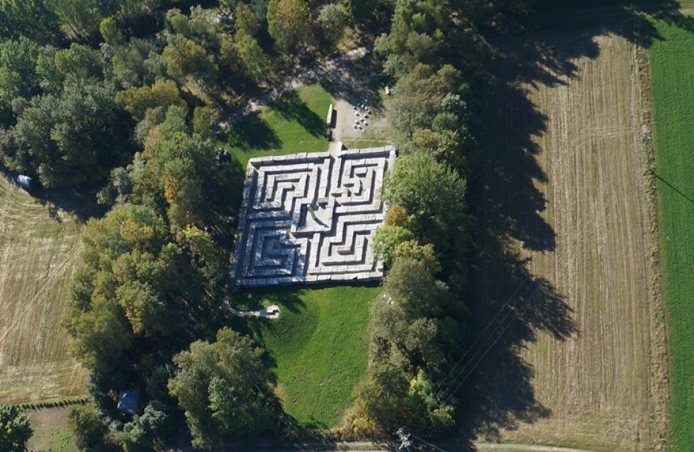 Luftbild vom Epprechtstein Granitlabyrinth bei Kirchenlamitz