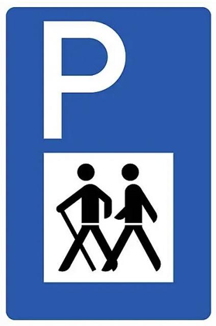 Verkehrsschild für Wanderparkplatz
