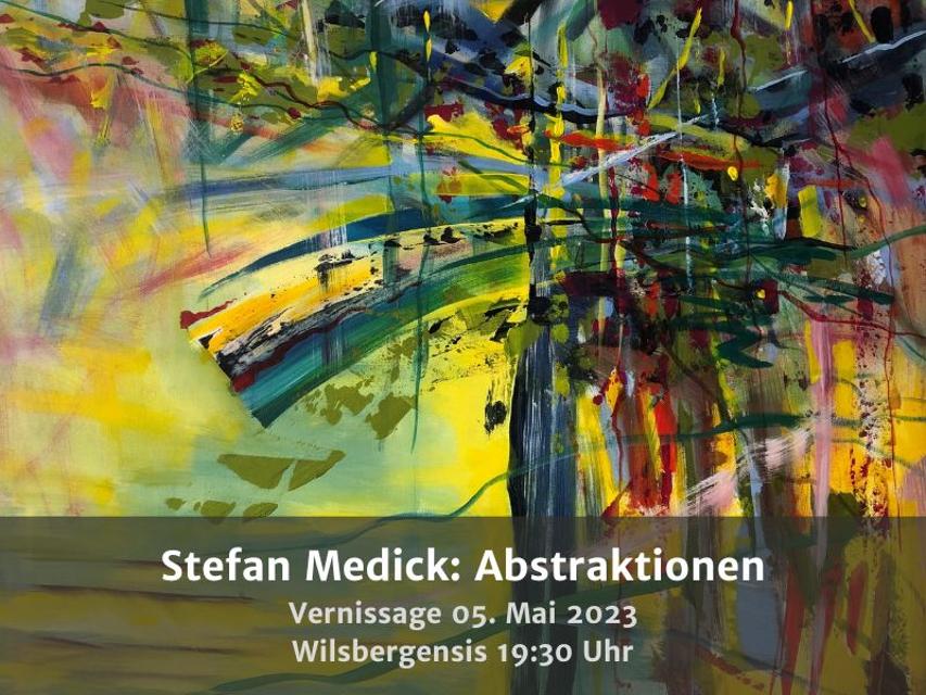 Stefan Medick präsentiert seine abstrakten und abstrahierten Gemälde.