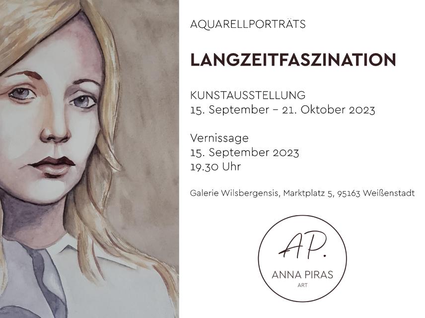 Anna Piras präsentiert delikate Aquarelle und größere Portraits.