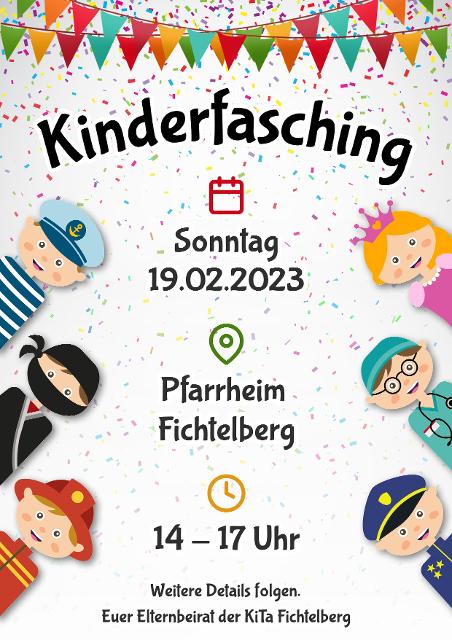 Kinderfasching im Pfarrheim Fichtelberg Weitere Details folgen... Euer Elternbeirat der KiTa Fichtelberg