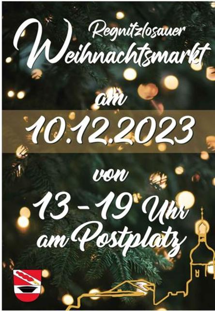 Werbung für den Regnitzlosauer Weihnachtsmarkt