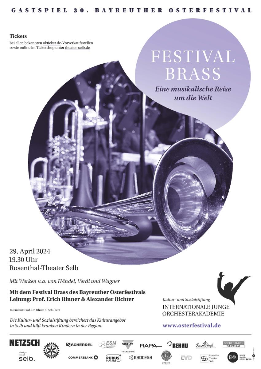 Das Festival Brass der Internationalen Jungen Orchesterakademie spielt zugunsten krebs- und schwerkranker Kindern in & um Selb. Helfen auch Sie und besuchen das Konzert.