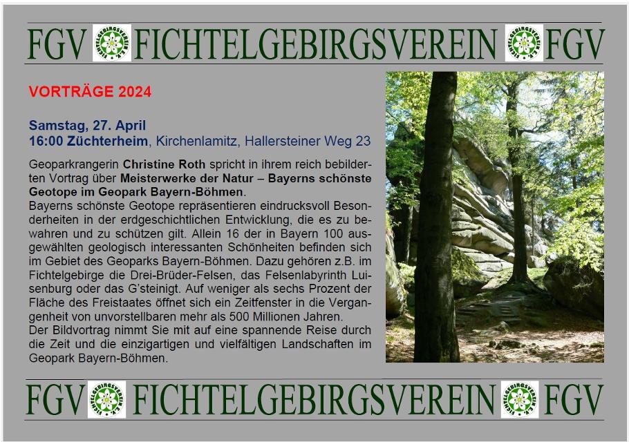 Meisterwerke der Natur - Bayerns schönste Geotope im Geopark Bayern-Böhmen mit Naturparkrangerin Christine Roth