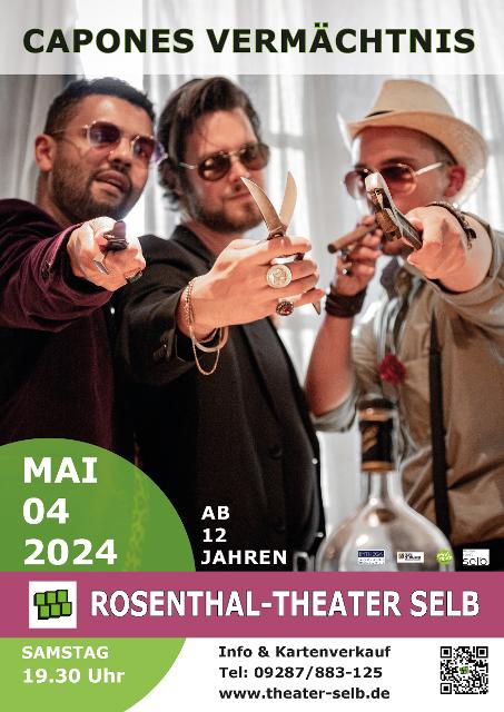 Ein interaktives Mafia-Musiktheater, produziert von „Plan B! Klassisch anders“. Nach der Premiere in Hamburg Altona jetzt im Rosenthal-Theater Selb.Beginn: 19:30 Uhr Ende: ca. 22:30 Uhr (variabel – weitere Infos auf Anfrage) 