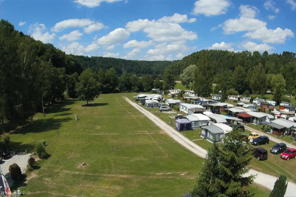 Luftaufnahme des Campingplatzes