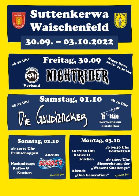 Partynacht mit NIGHTRIDERVorband Phät Jänni s HöuseHappy Hour in der Bar von 20:30 Uhr - 21:30 Uhr
                    Karten: Abendkasse