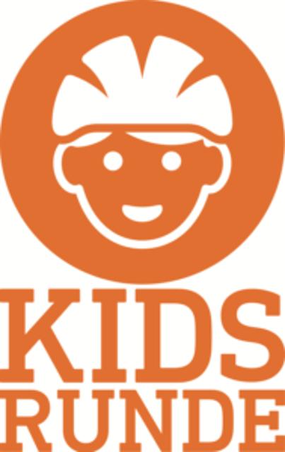 Ein orange-weißes Markierungszeichen mit einem Kindergesicht.