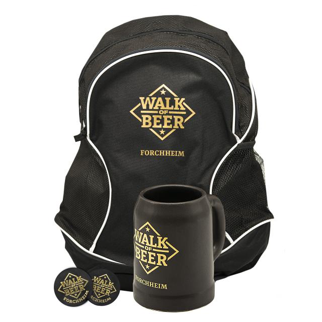 WOB-Paket mit Rucksack, Krug schwarz, 4 Biermarken