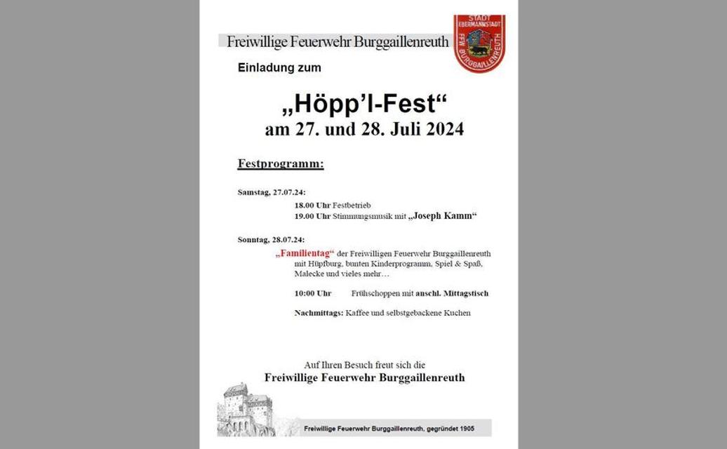 Höppl Fest in Burggaillenreuth am 27.07. - 28.07.2024