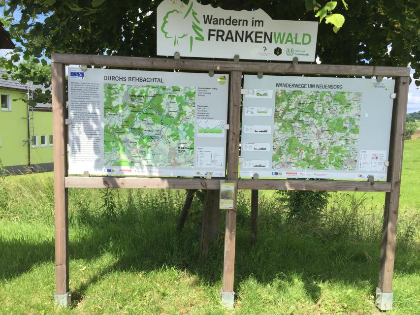 Startpunkt des 8 Kilometer langen FrankenwaldSteigla Durchs Rehbachtal.
