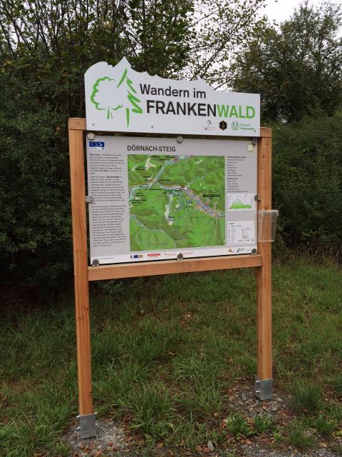Startpunkt des 7,5 Kilometer langen FrankenwaldSteigla Dörnach-Steig.