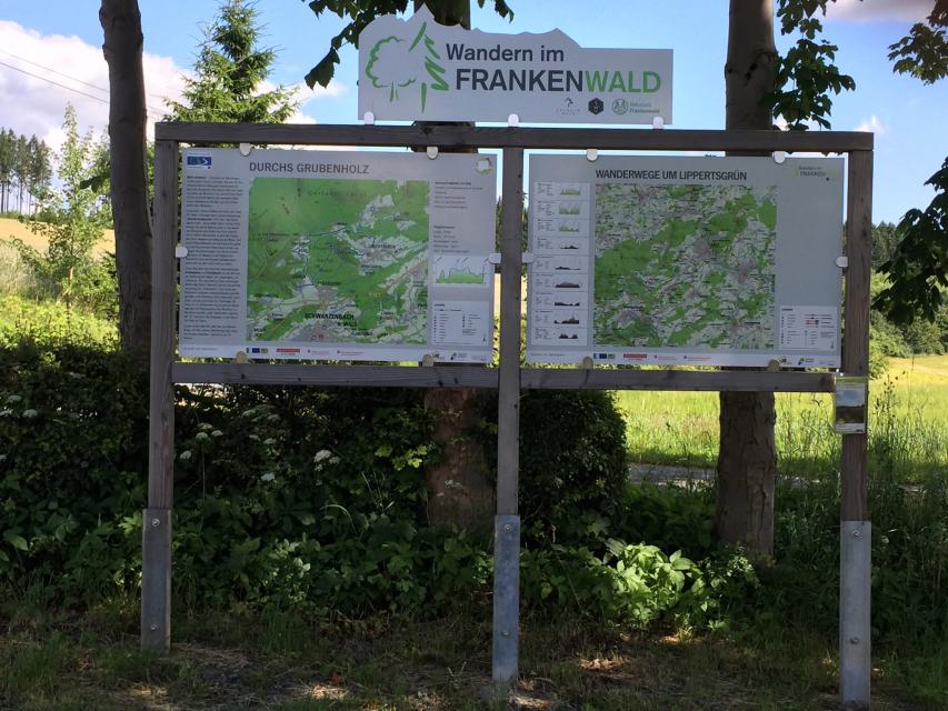 Startpunkt des 9,5 Kilometer langen FrankenwaldSteigla Durchs Grubenholz.