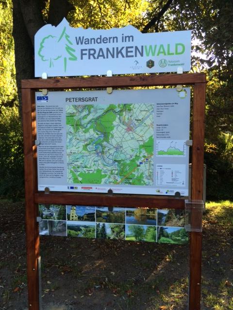Startpunkt des 10 Kilometer langen FrankenwaldSteigla Petersgrat.