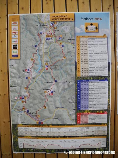 Strecke vom Frankenwald Wandermarathon 2014 im Oberen Rodachtal