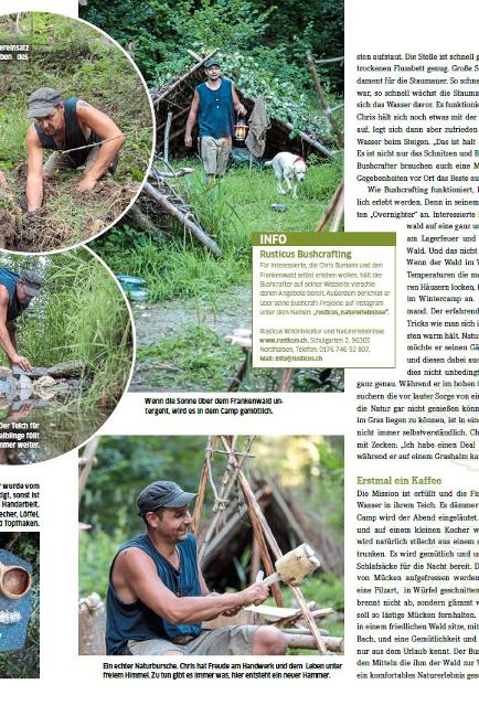 In der aktuellen Ausgabe der Wanderlust ist der Frankenwald mit dem Thema Bushcrafting dabei.