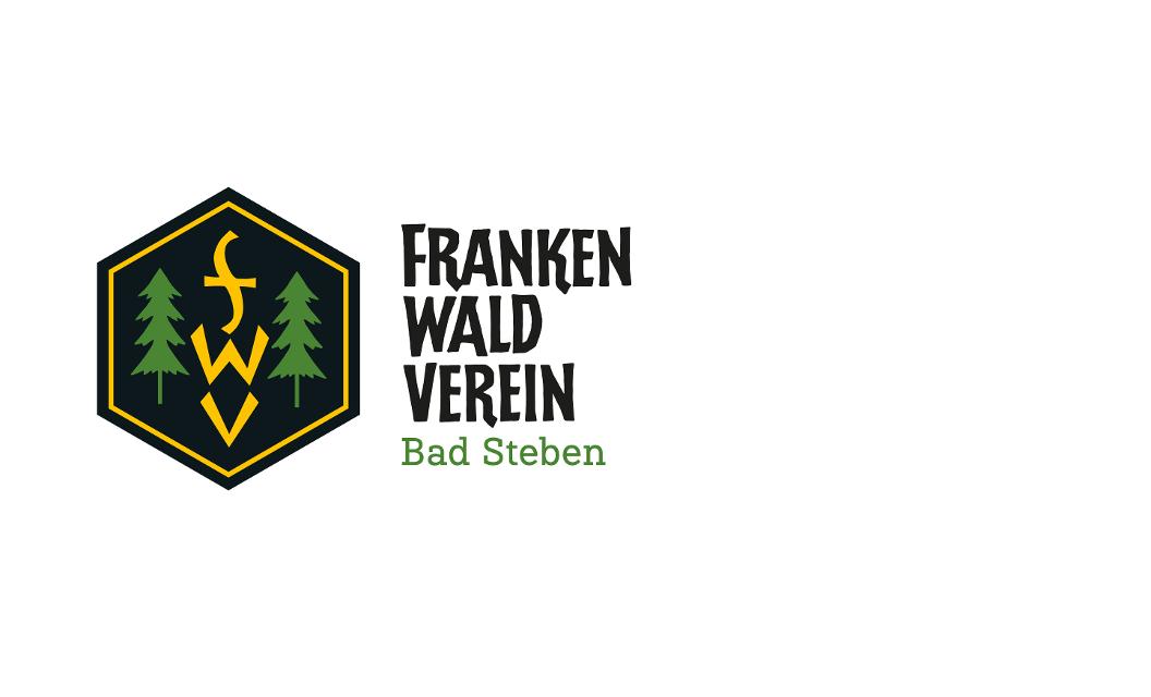 Das Bild zeigt das Logo des Frankenwaldvereins sowie die dreizeilige Schrift Frankenwaldverein mit dem Zusatz Bad Steben