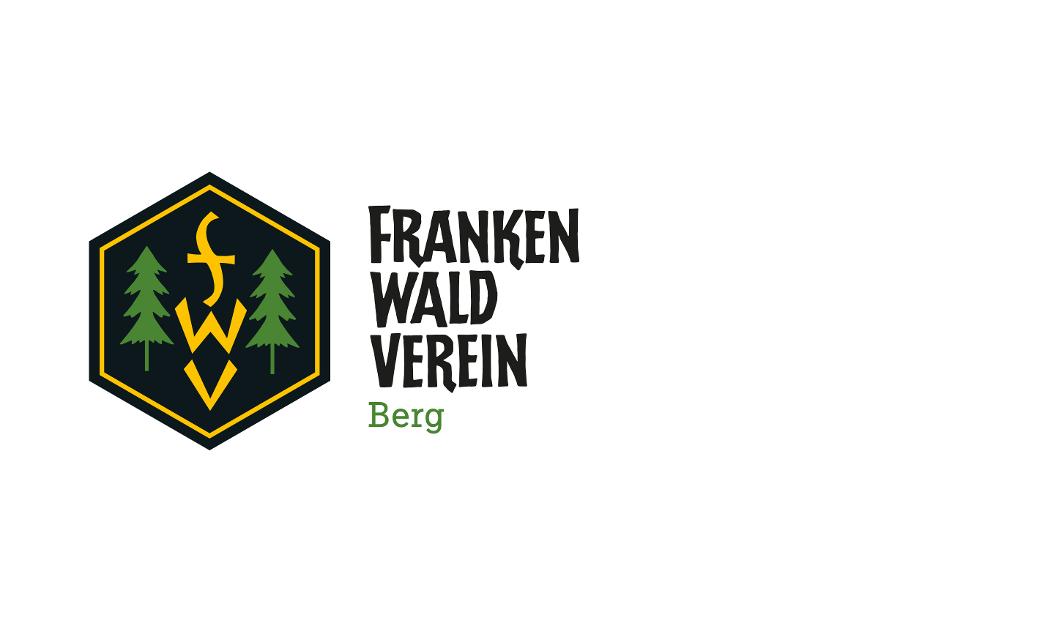 Das Bild zeigt das Logo des Frankenwaldvereins sowie die dreizeilige Schrift Frankenwaldverein mit dem Zusatz Berg
                 title=
