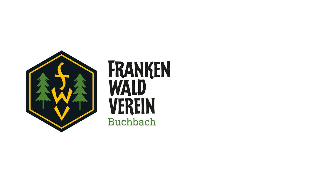 Das Bild zeigt das Logo des Frankenwaldvereins sowie die dreizeilige Schrift Frankenwaldverein mit dem Zusatz Buchbach
                 title=
