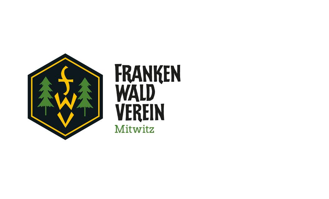 Das Bild zeigt das Logo des Frankenwaldvereins sowie die dreizeilige Schrift Frankenwaldverein mit dem Zusatz Mitwitz