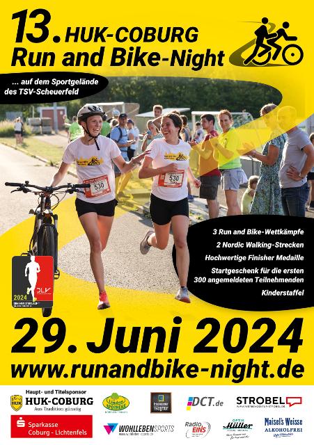 Die HUK-COBURG Run and Bike-Night ist Coburgs einzigartige Volkslauf-Nacht für 2er-Teams und Nordic Walking. 8 km und 14km Nordic Walking, drei Run and Bike-Wettkämpfe und eine Kinderstaffel versprechen einen Riesenspaß.