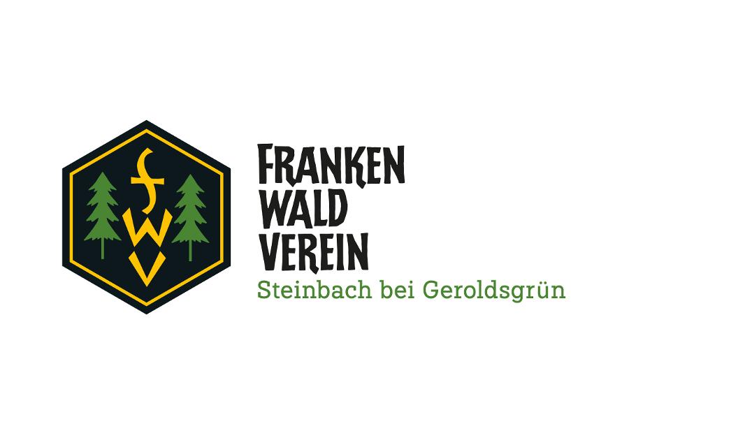 Das Bild zeigt das Logo des Frankenwaldvereins sowie die dreizeilige Schrift Frankenwaldverein mit dem Zusatz Steinbach bei Geroldsgrün