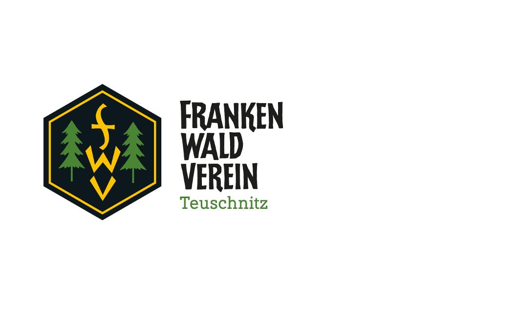 Das Bild zeigt das Logo des Frankenwaldvereins sowie die dreizeilige Schrift Frankenwaldverein mit dem Zusatz Teuschnitz