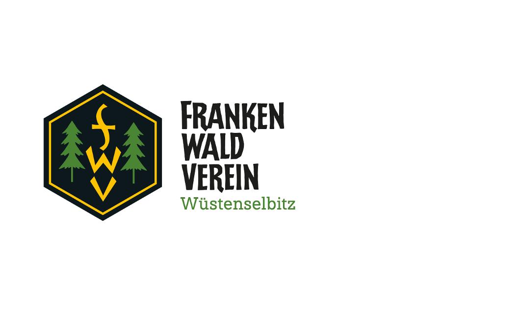 Das Bild zeigt das Logo des Frankenwaldvereins sowie die dreizeilige Schrift Frankenwaldverein mit dem Zusatz Wüstenselbitz