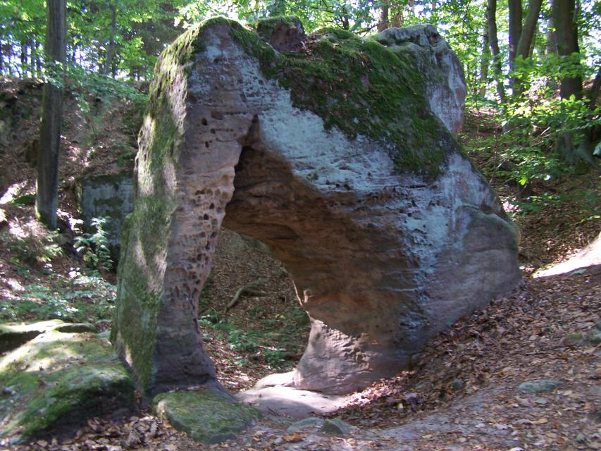 Bei Buch befand sich ein Steinbruch, in dem man heute noch die alte Steinhauerkunst sehen kann. Im Wald sind vereinzelt auch Sandsteinblöcke zu entdecken.
