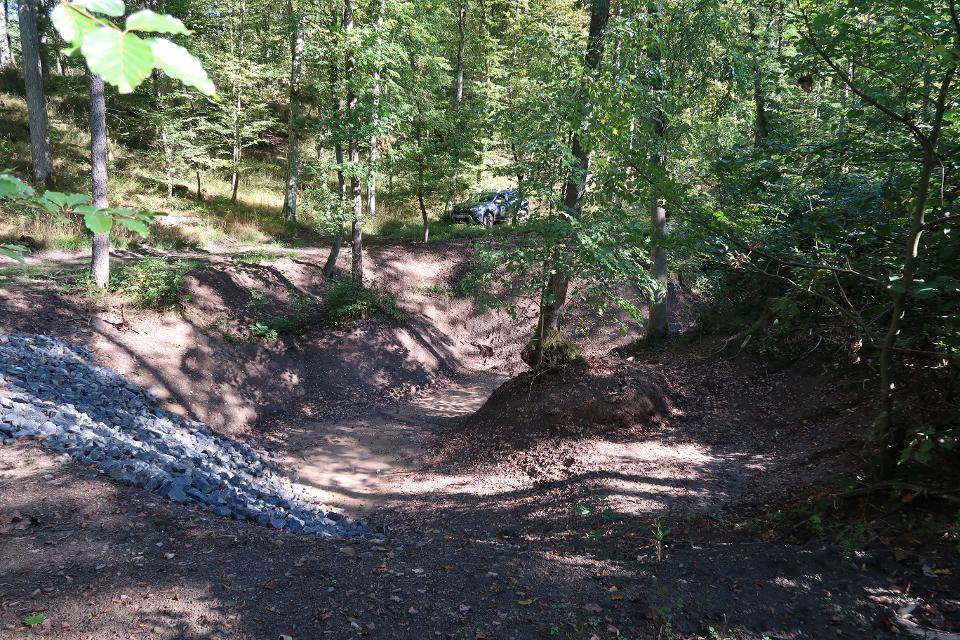 Im Hofheimer Stadtwald bei Ostheim (Gunrufschlag) hat der Naturpark Haßberge 2023 weitere Feuchtbiotope angelegt. 