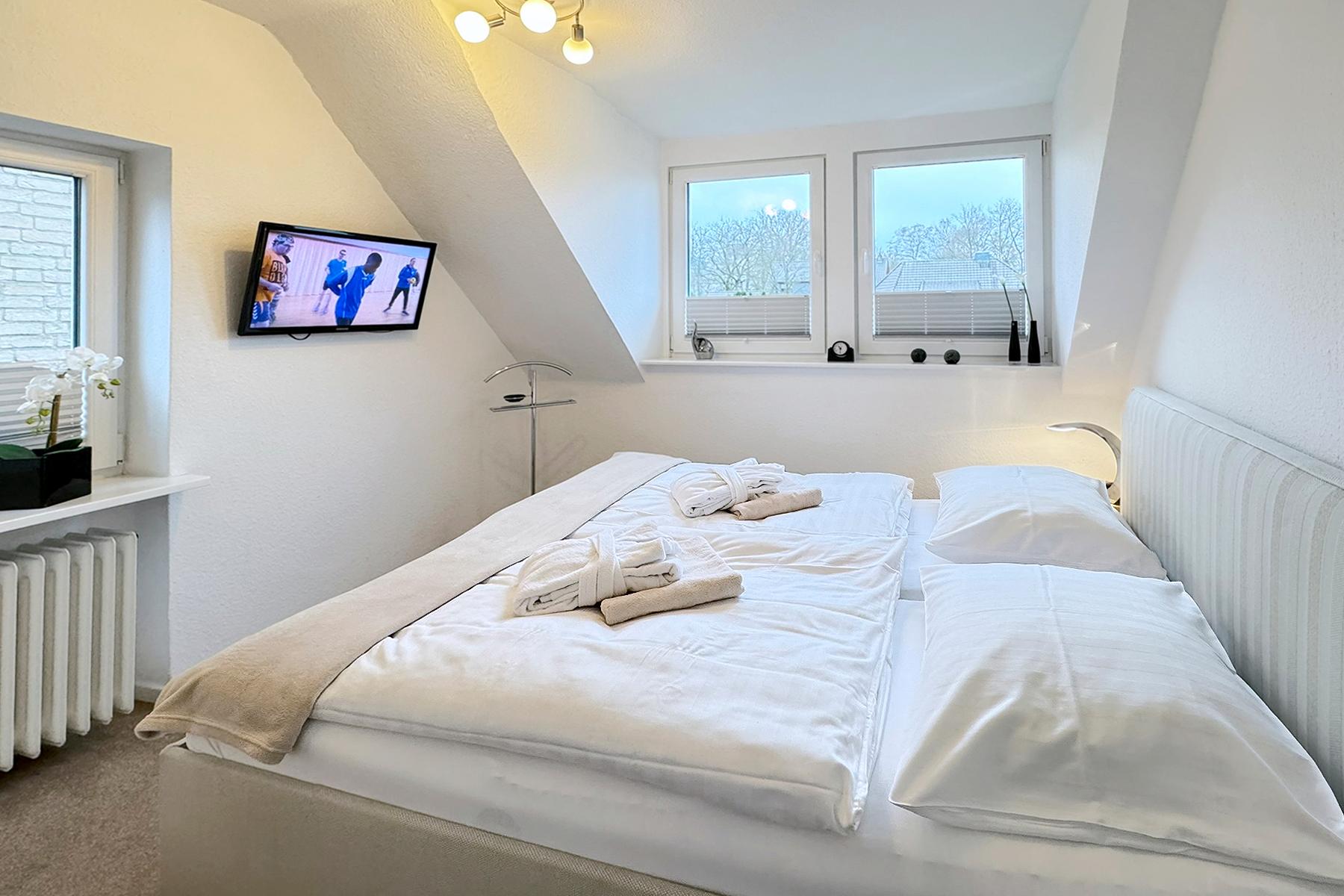 Schlafzimmer der Ferienwohnung 27 im Appartementhaus Bahlo Bad Bevensen
