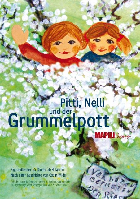 Ein Figurentheaterstück für Kinder ab 4 Jahren. Es ist immer wieder faszinierend, welche Magie aus den allerkleinsten Figuren erscheinen kann. Dem Mapili Theater gelingt dies mit „Pitti, Nelli und der Grummelpott“ aufs Schönste.