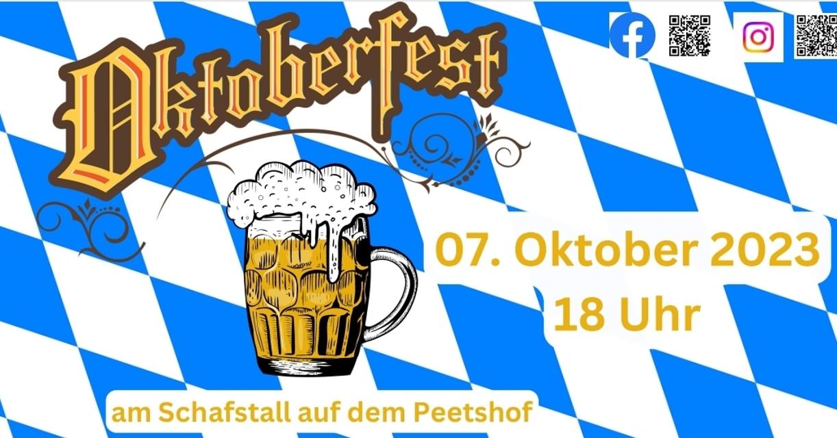 Bald ist es soweit.... Am 7. Oktober startet wieder das beliebte Oktoberfest auf dem Peetshof in Wietzendorf  Wir freuen uns, mit euch bei Musik, leckerem Essen und Getränken zu feiern. Die Location wird entsprechend festlich geschm...