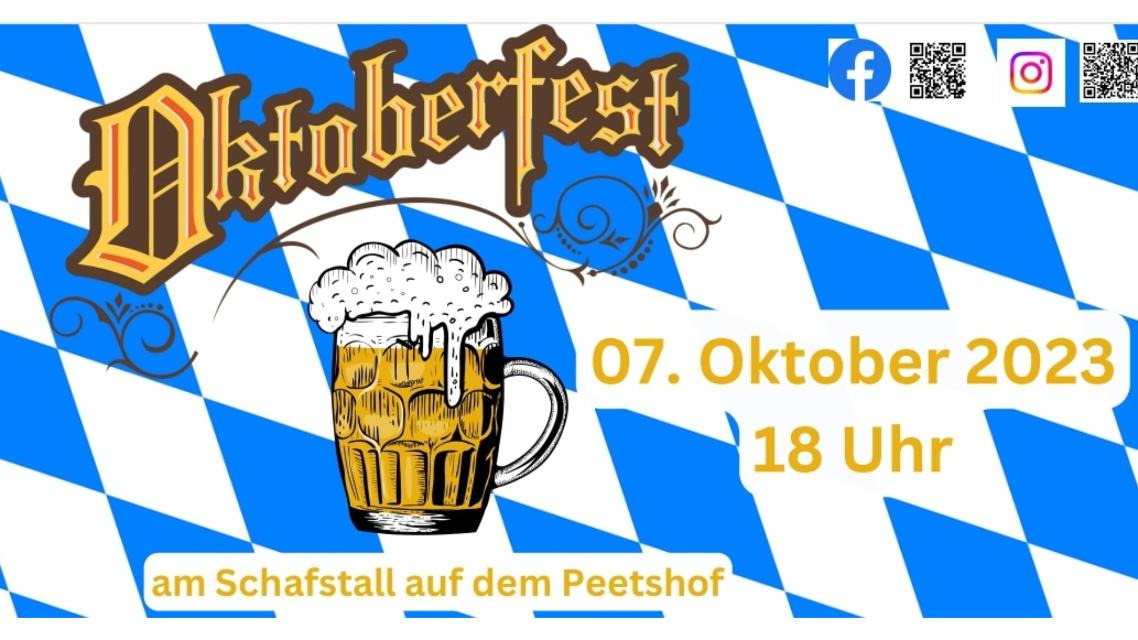  Bald ist es soweit ...Am 7. Oktober startet wieder das beliebte Oktoberfest auf dem Peetshof in Wietzendorf Wir freuen uns, mit euch bei Musik, leckerem Essen und Getränken zu feiern.Die Location wird entsprechend ...