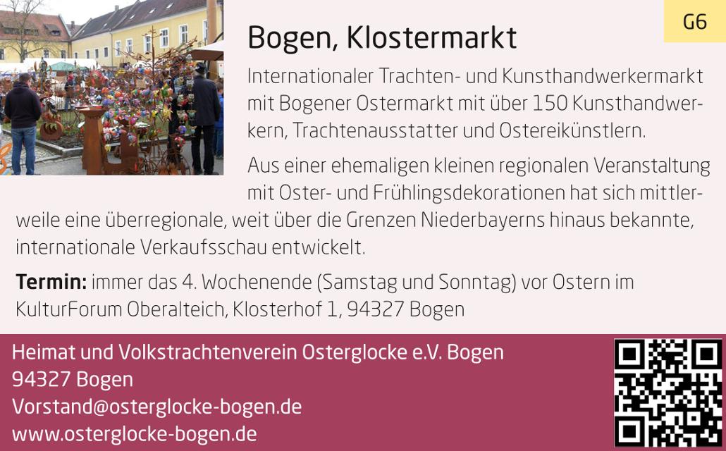 Internationaler Trachten- und Kunsthandwerkermarkt mit Bogener Ostermarkt mit über 150 Kunsthandwerkern, Trachtenausstattern und Ostereikünstlern.