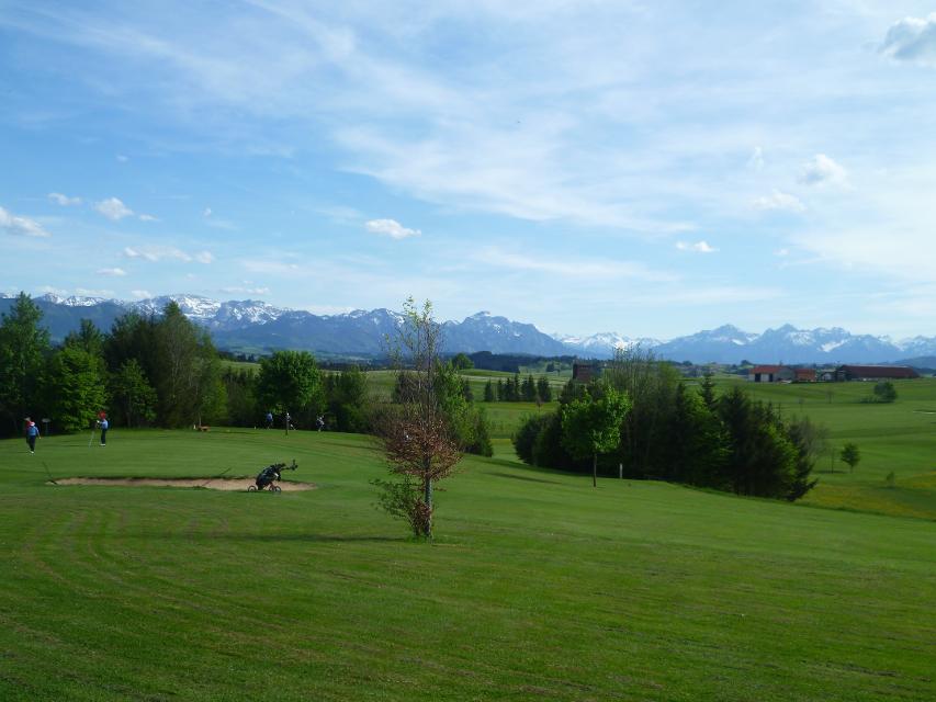 Golfplatz mit Alpenpanorama