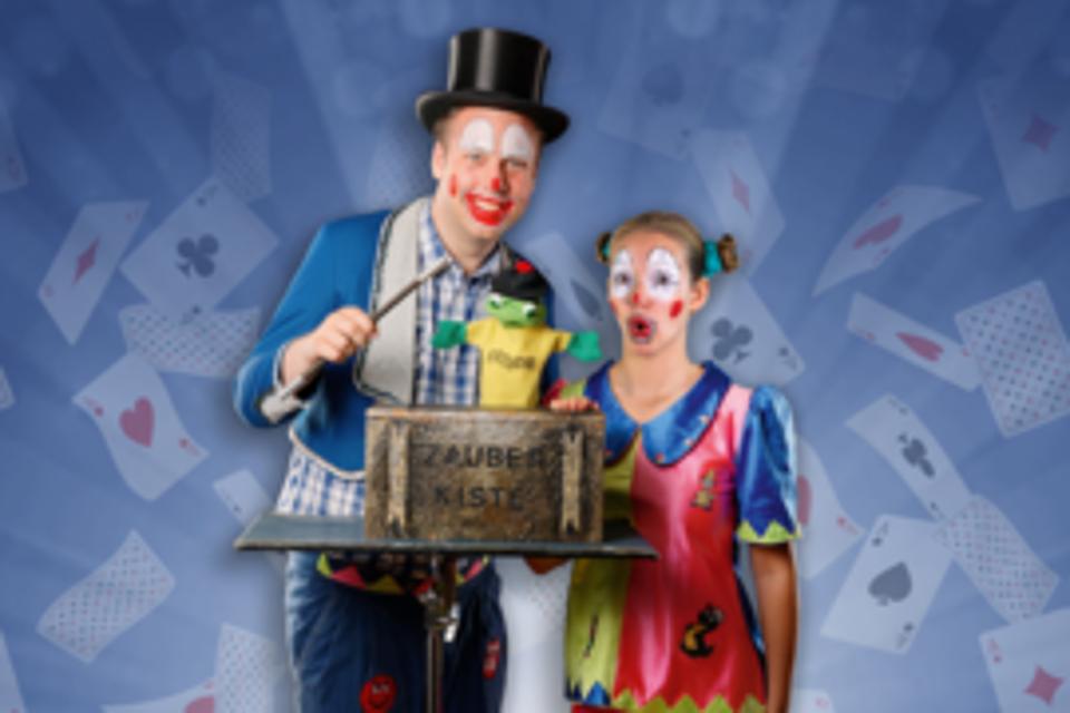 Die Kinder-Zaubershow mit Clown Hops und Hopsi im Spessart FORUM Bad Soden-Salmünster.